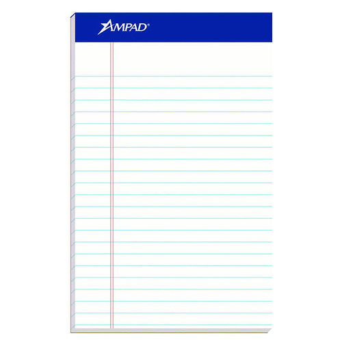 Picture of Perforated Writing Pads, Narrow Rule, 50 White 5 x 8 Sheets, Dozen