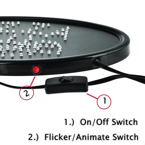 Picture of LED Oval Pizza Sign, 23 x 14, Black Frame, Green/Orange/Red/White Graphics