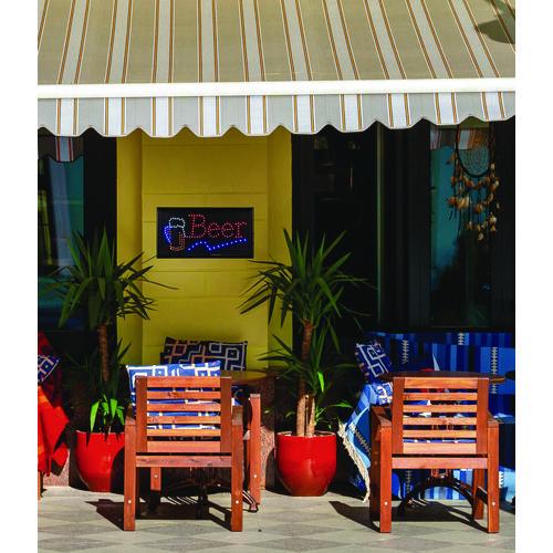 Picture of LED Rectangular Beer Sign, 19 x 10, Black Frame, Blue/Green/Orange/Red/White Graphics