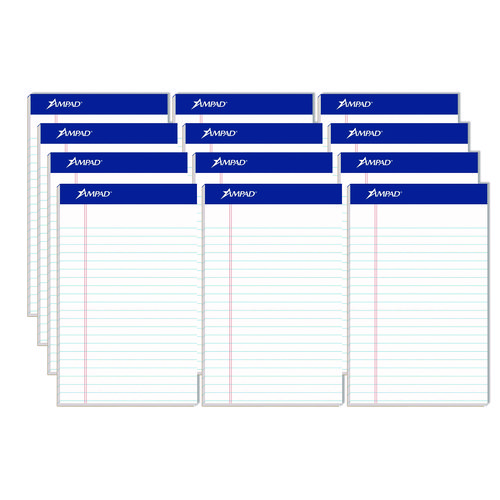 Perforated+Writing+Pads%2C+Narrow+Rule%2C+50+White+5+X+8+Sheets%2C+Dozen