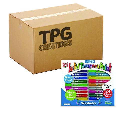 Picture of Thin Stix Tempera Paint Set, 12 Assorted Metallic Colors, 24/Set, 6 Sets/Carton