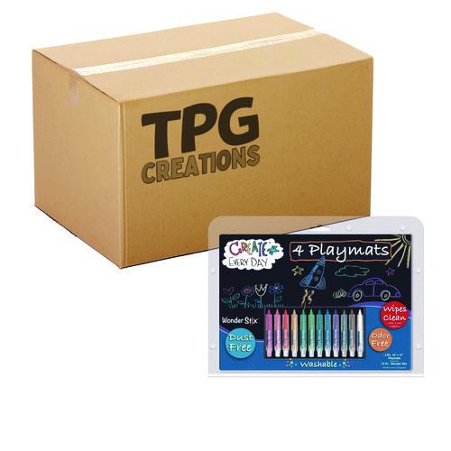 Picture of Wonder Stix Playmat Kit, 12 Assorted Pastel Wonderstix and 4 Playmats/Pack, 12 Packs/Carton