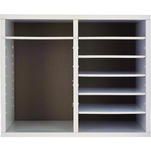 Picture of Wood Adjustable 12 Compartment Literature Organizer, 12 Sections, Letter Size, 20 x 11.8 x 16.3, White