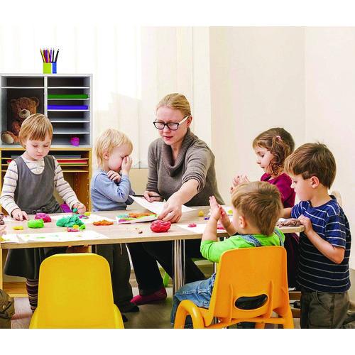 Picture of Wood Adjustable 12 Compartment Literature Organizer, 12 Sections, Letter Size, 20 x 11.8 x 16.3, White