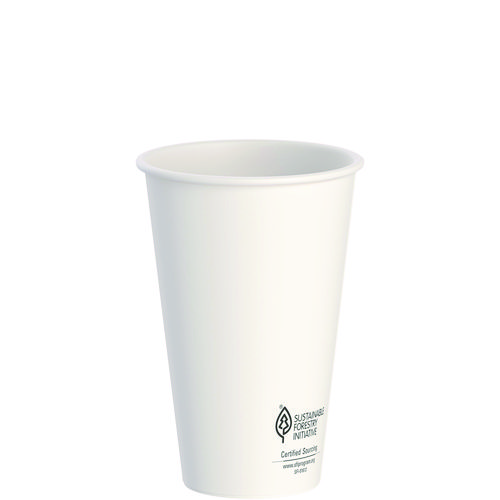 Picture of Thermoguard Insulated Paper Hot Cups, 16 oz, White Sustainable Forest Print, 600/Carton