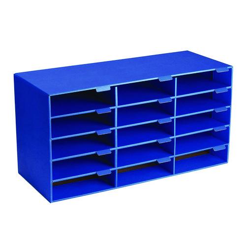 Picture of File Classroom Literature Organizer, 15 Sections, Letter Size, 32 x 13 x 17, Blue