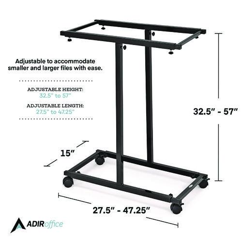 Picture of Blueprint Storage Cabinet Steel Vertical Plan Center, Assorted Document Sizes,15" x 27" to 47.25" x 32.5" to 57", Black