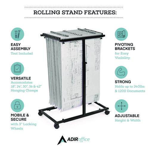 Picture of Blueprint Storage Cabinet Steel Vertical Plan Center, Assorted Document Sizes,15" x 27" to 47.25" x 32.5" to 57", Black