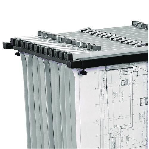 Picture of Blueprint Storage Cabinet Steel Vertical Plan Center, Assorted Document Sizes,15" x 27" to 47.25" x 32.5" to 57", Black