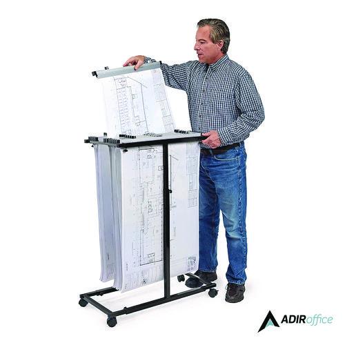 Picture of Blueprint Storage Cabinet Steel Vertical Plan Center, Assorted Document Sizes,15" x 27" to 47.25" x 32.5" to 57", Black