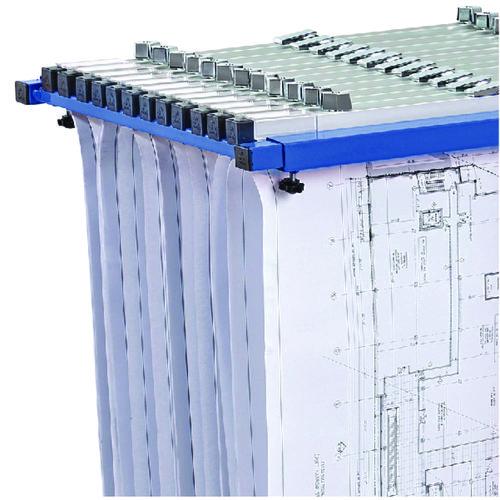 Picture of Blueprint Storage Cabinet Steel Vertical Plan Center, Assorted Document Sizes, 15" x 27" to 47.25" x 32.5" to 57", Blue