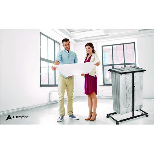 Picture of Blueprint Storage Cabinet Steel Vertical Plan Center, Assorted Document Sizes,15" x 27" to 47.25" x 32.5" to 57", Black