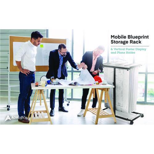 Picture of Blueprint Storage Cabinet Steel Vertical Plan Center, Assorted Document Sizes,15" x 27" to 47.25" x 32.5" to 57", Black