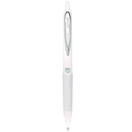 Picture of 207 Plus+ Gel Pen, Retractable, Medium 0.7 mm, Black Ink, White Barrel, Dozen