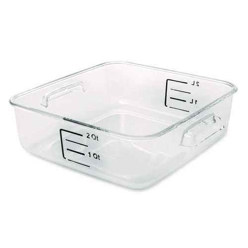 Picture of SpaceSaver Square Containers, 2 qt, 8.8 x 8.75 x 2.7, Clear, Plastic