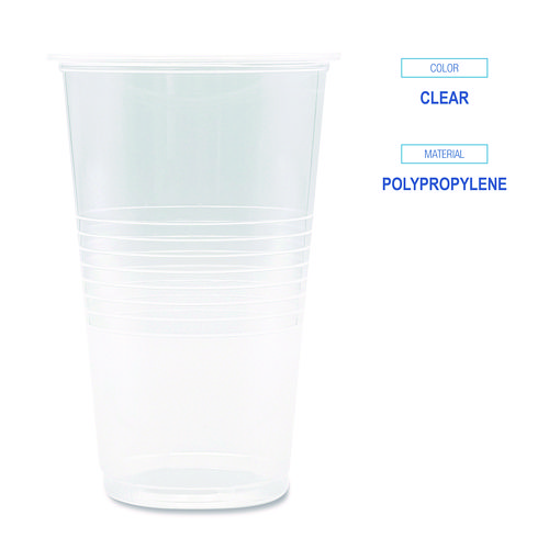 Picture of Translucent Plastic Cold Cups, 20 oz, Clear, 1,000/Carton