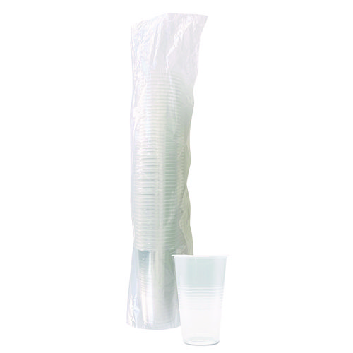 Picture of Translucent Plastic Cold Cups, 20 oz, Clear, 50/Pack