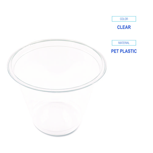 Picture of Clear Plastic Cold Cups, Squat, 9 oz, 1,000/Carton