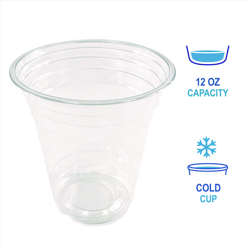 Picture of Clear Plastic Cold Cups, Squat, 12 oz, 1,000/Carton