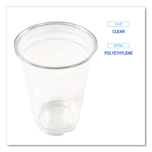 Picture of Clear Plastic PET Cups, 14 oz, 50/Bag, 20 Bags/Carton