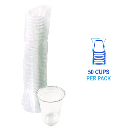 Picture of Clear Plastic PET Cups, 14 oz, 50/Pack