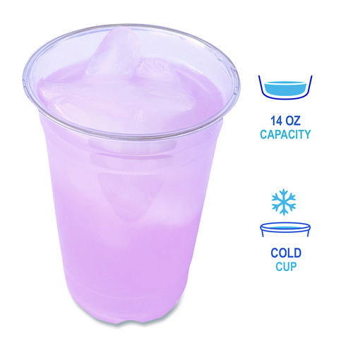 Picture of Clear Plastic PET Cups, 14 oz, 50/Pack