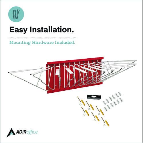 Picture of Large File Blueprint Pivot Wall Rack, Assorted Document Sizes Accommodated, 11" x 15.8" x 23.9", Red