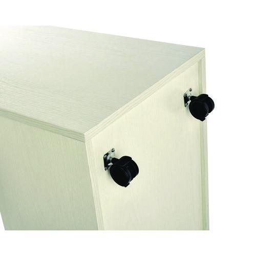 Picture of 50-Compartment Mobile Wood Blueprint Rolled File Storage Organizer, 50 Compartments, 30 x 15.75 x 28.5, White