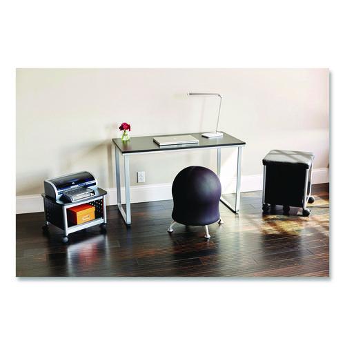 Picture of Zenergy Ball Chair, Backless, Supports Up to 250 lb, Pink Fabric Seat, Silver Base