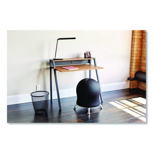 Picture of Zenergy Ball Chair, Backless, Supports Up to 250 lb, Pink Fabric Seat, Silver Base