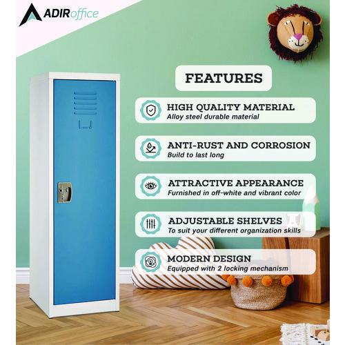 Picture of Steel Storage Locker, 1 Compartment, 15 x 15 x 48, Blue