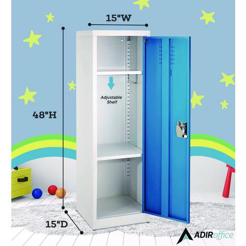 Picture of Steel Storage Locker, 1 Compartment, 15 x 15 x 48, Blue