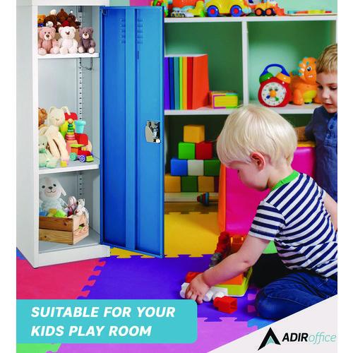 Picture of Steel Storage Locker, 1 Compartment, 15 x 15 x 48, Blue