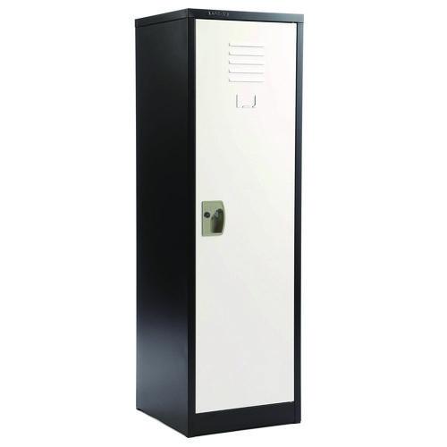Picture of Steel Storage Locker, 1 Compartment, 15 x 15 x 48, Black Body/White Doors