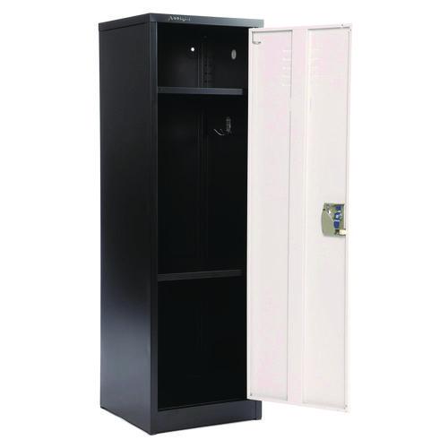 Picture of Steel Storage Locker, 1 Compartment, 15 x 15 x 48, Black Body/White Doors