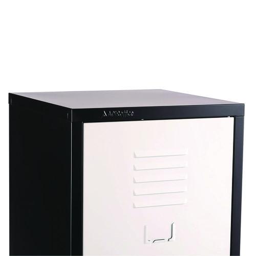 Picture of Steel Storage Locker, 1 Compartment, 15 x 15 x 48, Black Body/White Doors