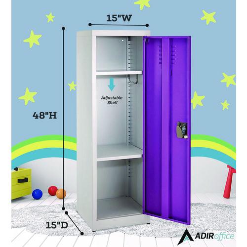 Picture of Steel Storage Locker, 1 Compartment, 15 x 15 x 48, Purple