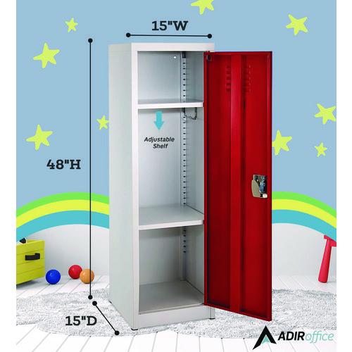 Picture of Steel Storage Locker, 1 Compartment, 15 x 15 x 48, Red