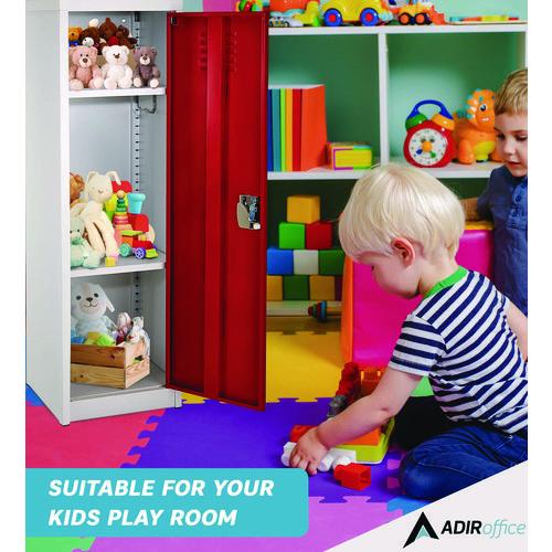 Picture of Steel Storage Locker, 1 Compartment, 15 x 15 x 48, Red