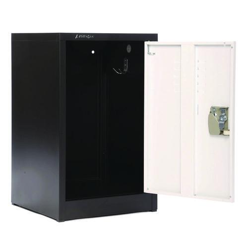 Picture of Steel Storage Locker, 1 Compartment, 15 x 15 x 24, Black Body/White Doors