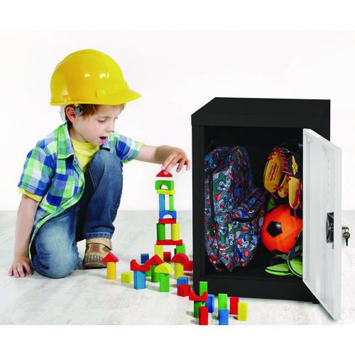 Picture of Steel Storage Locker, 1 Compartment, 15 x 15 x 24, Black Body/White Doors