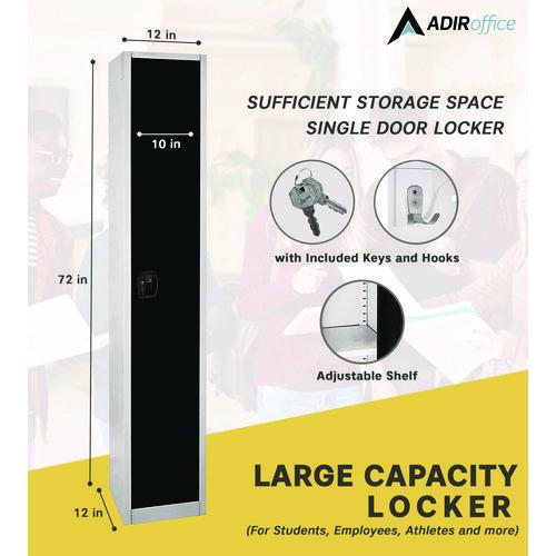Picture of Steel Storage Locker, 1 Compartment, 12 x 12 x 72, Black