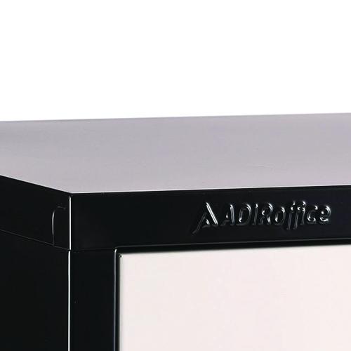 Picture of Steel Storage Locker, 1 Compartment, 12 x 12 x 72, Black Body/White Doors