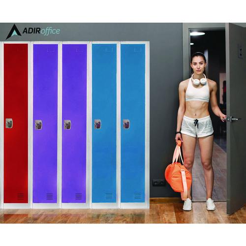 Picture of Steel Storage Locker, 1 Compartment, 12 x 12 x 72, Blue