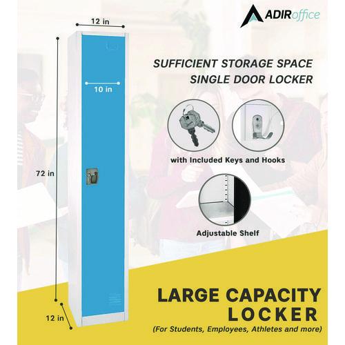 Picture of Steel Storage Locker, 1 Compartment, 12 x 12 x 72, Blue