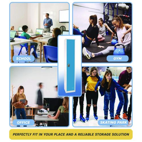 Picture of Steel Storage Locker, 1 Compartment, 12 x 12 x 72, Blue