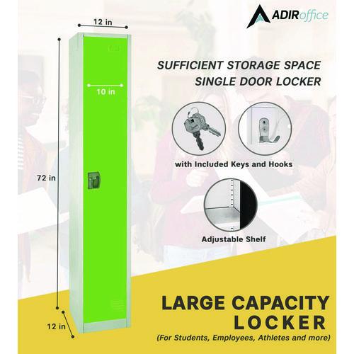 Picture of Steel Storage Locker, 1 Compartment, 12 x 12 x 72, Green