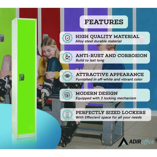 Picture of Steel Storage Locker, 1 Compartment, 12 x 12 x 72, Green