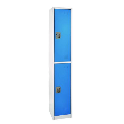 Picture of Steel Storage Locker, 2 Compartment, 12 x 12 x 72, Blue