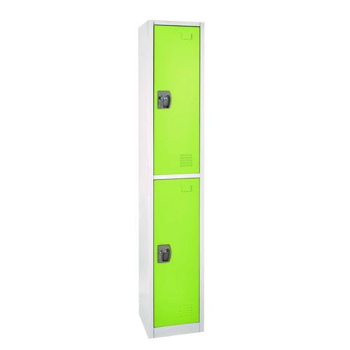 Picture of Steel Storage Locker, 2 Compartment, 12 x 12 x 72, Green